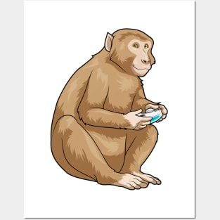 Monkey Gamer Controller Posters and Art